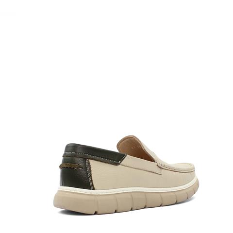 Erkek Bej Deri Loafer