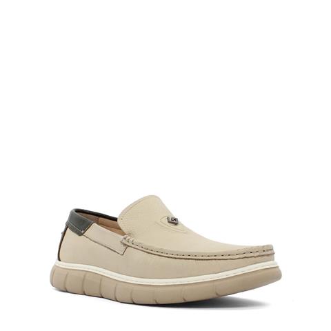 Erkek Bej Deri Loafer