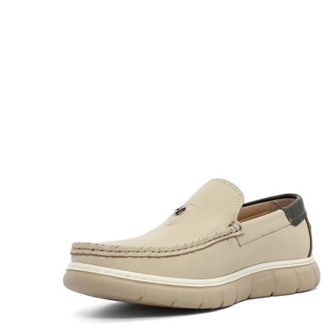 Erkek Bej Deri Loafer