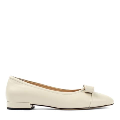 Kadın Bej Tokalı Deri Babet