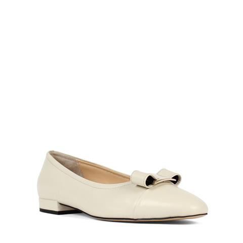 Kadın Bej Tokalı Deri Babet