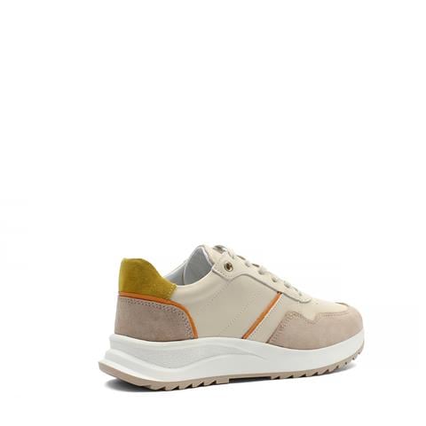 Kadın Bej Bağcıklı Kalın Tabanlı Deri Sneaker