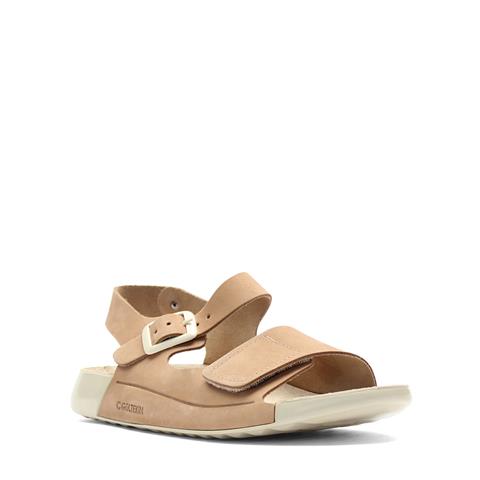 Kadın Bej Önü Cırt Cırtlı Nubuk Deri Sandalet