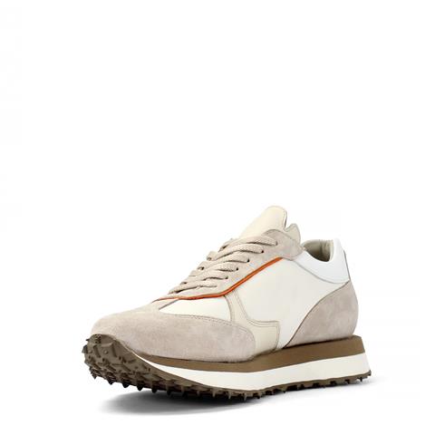 Erkek Bej Bağcıklı Kalın Tabanlı Süet Deri Sneaker