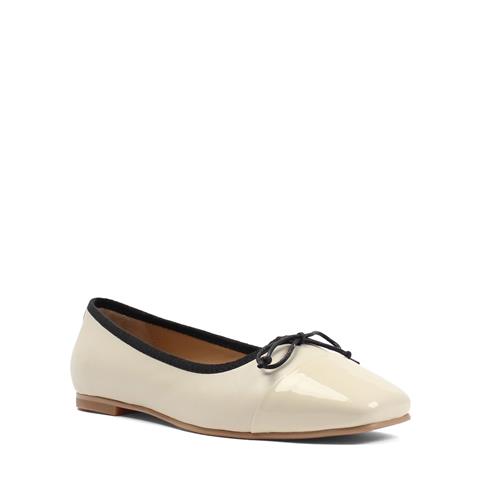 Kadın Bej Küt Burun Deri Babet