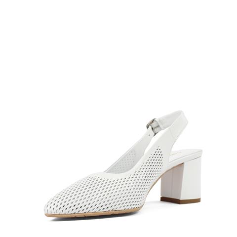 Kadın Beyaz Bilekten Bantlı Deri Klasik Ayakkabı