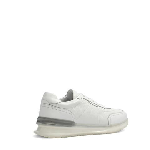 Erkek Beyaz Bağcıklı Deri Sneaker