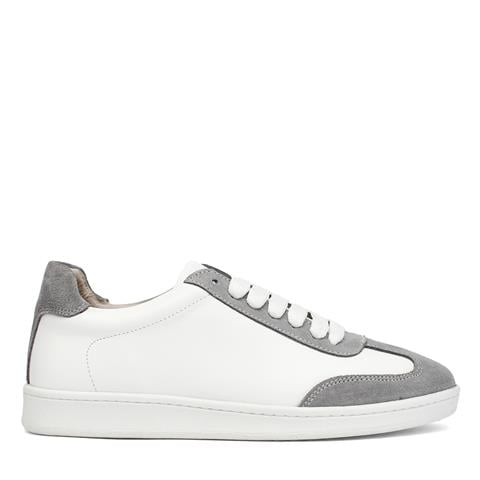 Kadın Beyaz Bağcıklı Süet Deri Ayakkabı