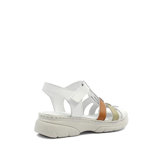 Kadın Beyaz Bilekten Cırt Cırtlı Gladyatör Sandalet