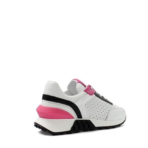 Kadın Beyaz Bağcıklı Kalın Tabanlı Deri Sneaker