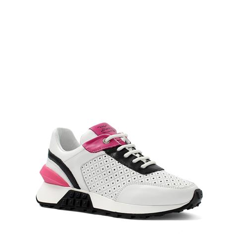 Kadın Beyaz Bağcıklı Kalın Tabanlı Deri Sneaker