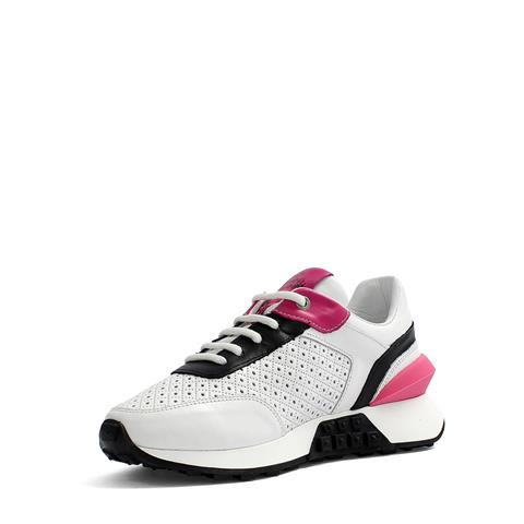 Kadın Beyaz Bağcıklı Kalın Tabanlı Deri Sneaker