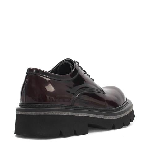 Erkek Bordo Bağcıklı Kalın Tabanlı Açma Deri Günlük Ayakkabı