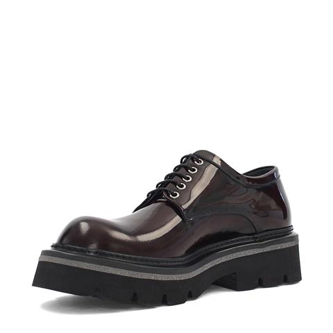 Erkek Bordo Bağcıklı Kalın Tabanlı Açma Deri Günlük Ayakkabı