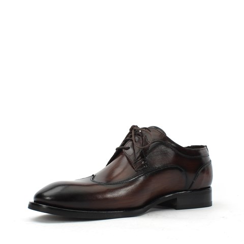 Erkek Kahverengi Bağcıklı Deri Klasik Ayakkabı