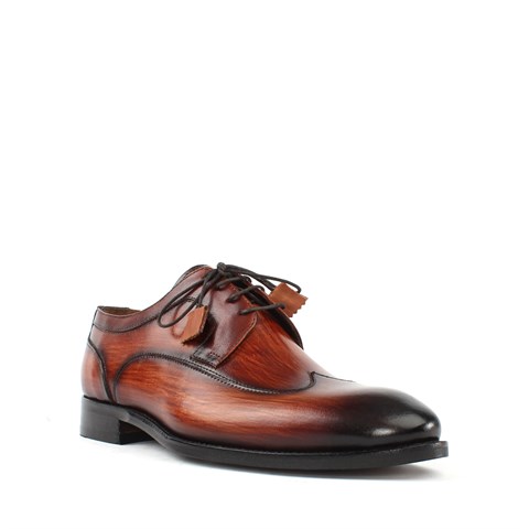 Erkek Taba Bağcıklı Deri Klasik Ayakkabı