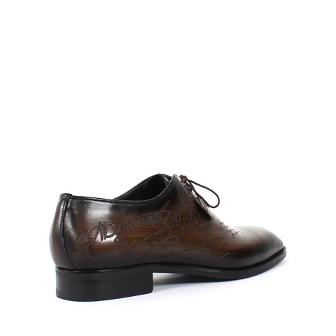 Erkek Yeşil Bağcıklı Deri Klasik Ayakkabı