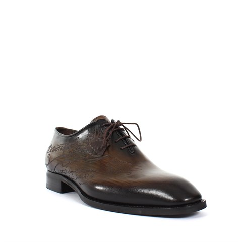 Erkek Yeşil Bağcıklı Deri Klasik Ayakkabı