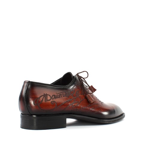 Erkek Taba Bağcıklı Deri Klasik Ayakkabı