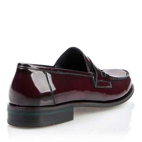 Erkek Bordo Açma Deri Loafer