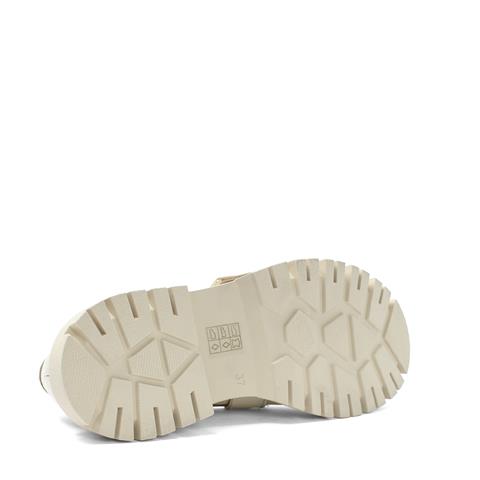 Kadın Bej Tokalı Deri Loafer