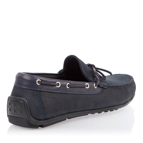 Erkek Lacivert Nubuk Deri Loafer