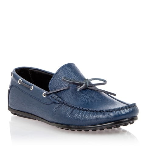 Erkek Lacivert Deri Loafer