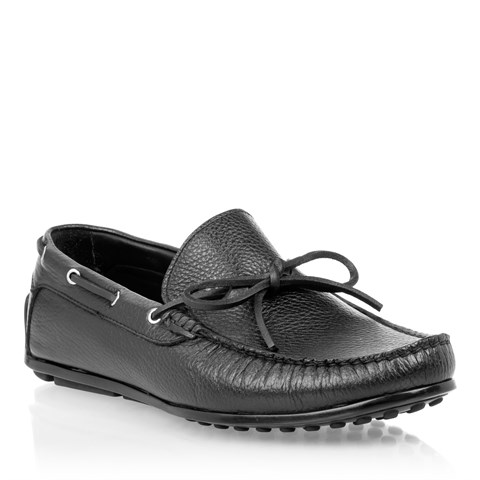 Erkek Siyah Deri Loafer