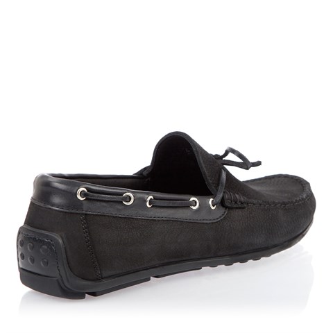 Erkek Siyah Nubuk Deri Loafer