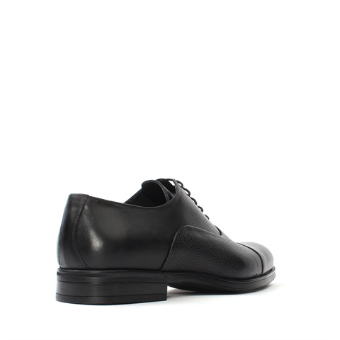 Erkek Siyah Bağcıklı Deri Klasik Ayakkabı