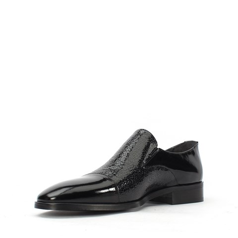 Erkek Siyah Rugan Deri Loafer