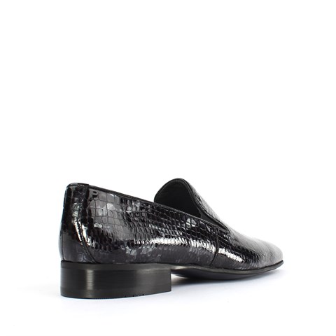 Erkek Siyah Kroko Rugan Deri Loafer