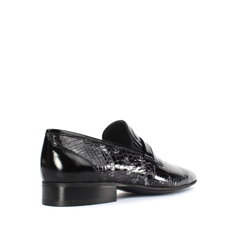 Erkek Siyah Kroko Rugan Deri Loafer