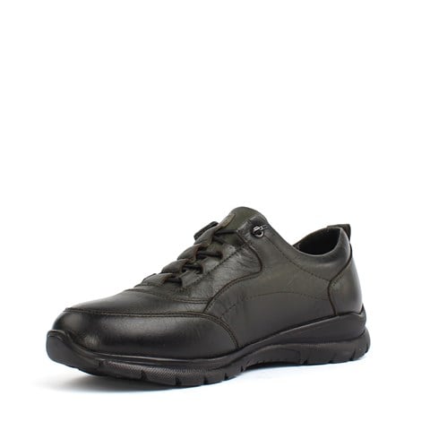 Kadın Haki Bağcıklı Deri Ayakkabı