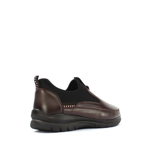 Kadın Kahverengi Tokalı Deri Ayakkabı