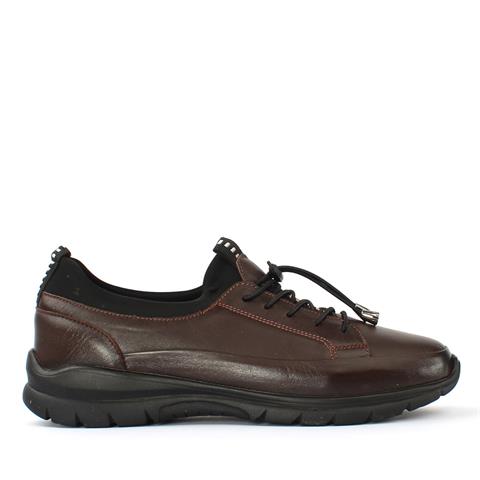 Kadın Kahverengi Bağcıklı Deri Ayakkabı