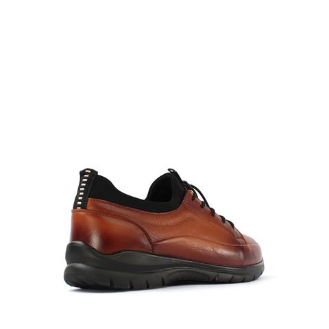 Kadın Taba Bağcıklı Deri Ayakkabı