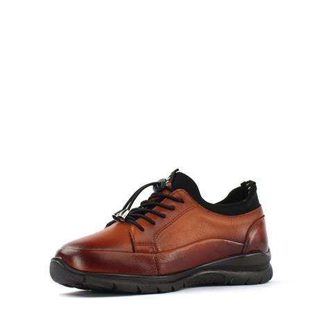 Kadın Taba Bağcıklı Deri Ayakkabı