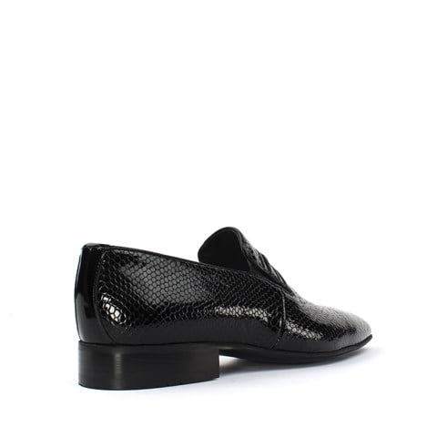 Erkek Siyah Kroko Rugan Deri Loafer