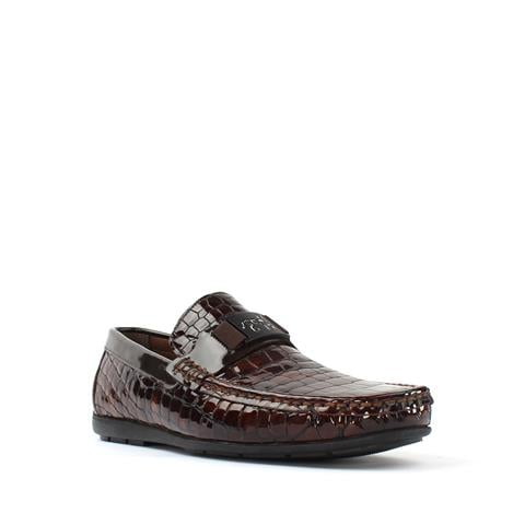 Erkek Kahverengi Kroko Rugan Deri Loafer