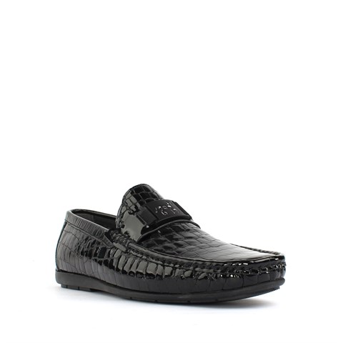 Erkek Siyah Kroko Rugan Deri Loafer