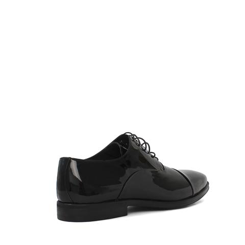 Erkek Siyah Bağcıklı Rugan Deri Klasik Ayakkabı