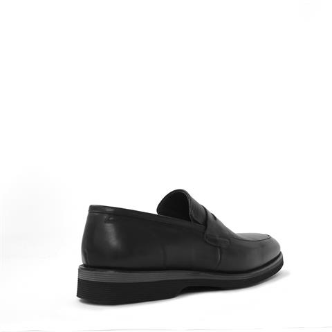 Erkek Siyah Deri Loafer