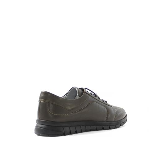 Kadın Haki Bağcıklı Dikiş Detaylı Deri Ayakkabı