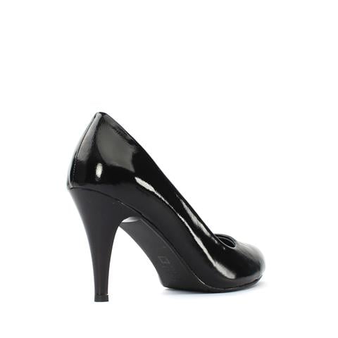 Kadın Siyah İnce Topuklu Rugan Deri Stiletto