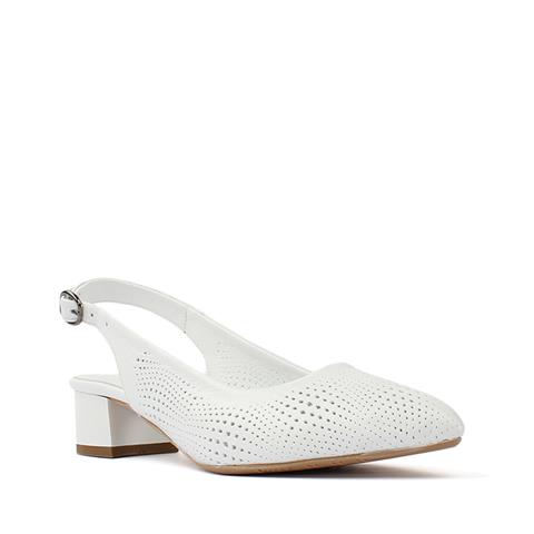 Kadın Beyaz Bilekten Bantlı Deri Klasik Ayakkabı