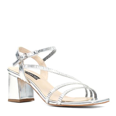 Kadın Lame Tokalı Kalın Topuklu Abiye Ayakkabı