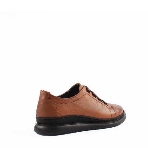 Kadın Taba Lastikli Kalın Tabanlı Deri Ayakkabı