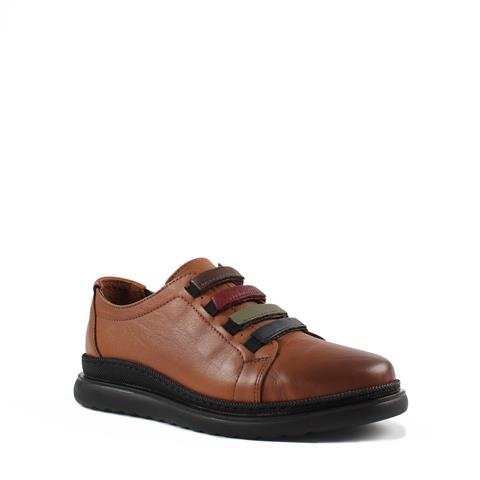 Kadın Taba Lastikli Kalın Tabanlı Deri Ayakkabı