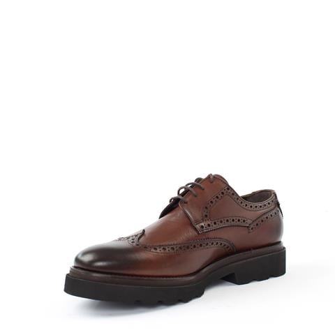 Erkek Kahverengi Bağcıklı Kalın Tabanlı Deri Günlük Ayakkabı